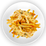 Dirty Fries With Pulled Pork & Cheese Sauce 